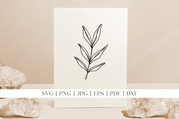 Download Leaf Line Art | Leaves on a Branch - Branch Collection