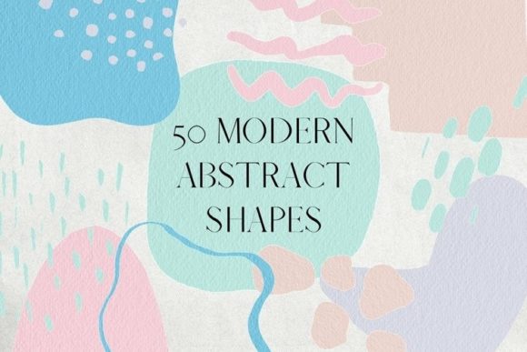 Download 50 Pink and Blue Abstract Shapes Clipart - Abstract Collection