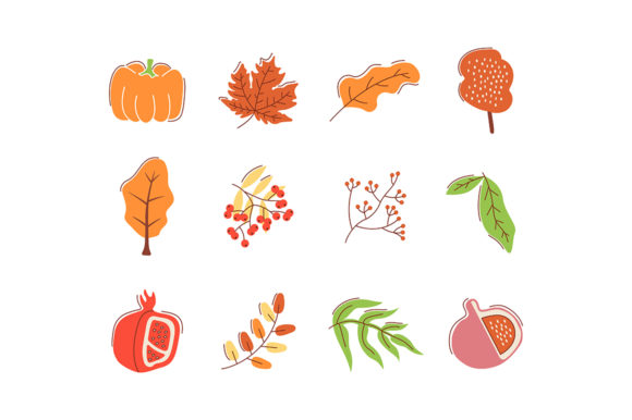 Download Autumn Bounty Flat Abstract Elements - Abstract Collection