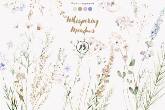Download Wildflower Clipart Botanical Set - Flower clipart Collection