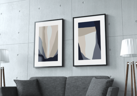 Download Set of 2 Scandinavian Abstract Wall Art - Abstract Collection