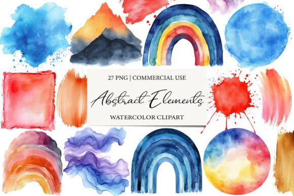 Download Watercolor Abstract Elements Clipart - Abstract Collection