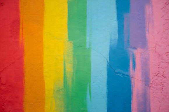 Download Rainbow Wall Paint Strokes Background - Paint Collection