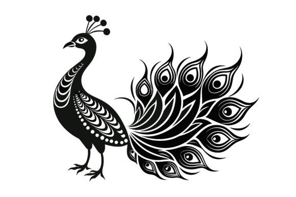 Download Peacock, Line Art, Silhouette,design. - Design Collection