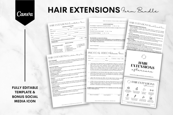 Download Hair Extensions Bundle Forms Template 2 - Premium Bundle