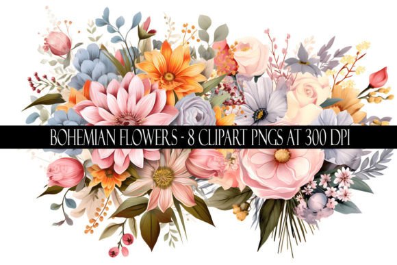 Download Bohemian Flower Clipart - Flower clipart Collection