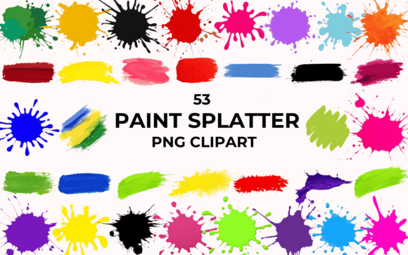 Download 53 Paint Splatter Premium PNG Clipart - Paint Collection