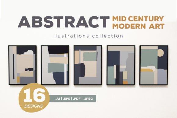 Download Modern Mid Century Abstract Art Print - Abstract Collection