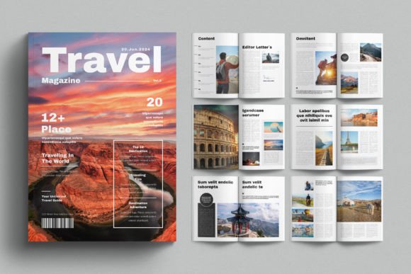 Download Travel Magazine Template Design Layout - Design Collection
