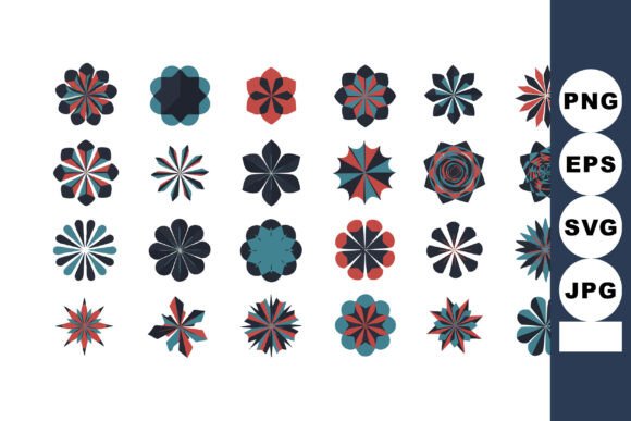 Download Abstract Geometric Flower Shapes Vector - Abstract Collection