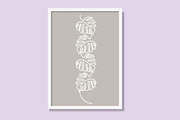 Download Monstera Linear Printable Poster Design - Design Collection