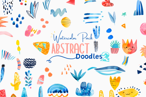 Download Abstract Watercolor Doodles Clipart 2 - Abstract Collection