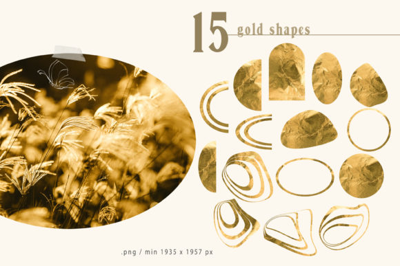 Download Gold Foil Abstract Shapes Clipart - Abstract Collection