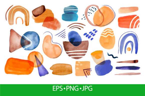 Download Abstract Watercolor Colorful Shapes - Abstract Collection