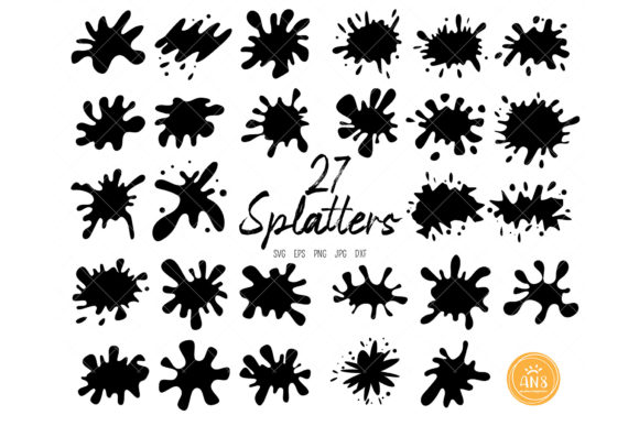 Download Paint Splatters, Blob Shape Silhouette S - Paint Collection