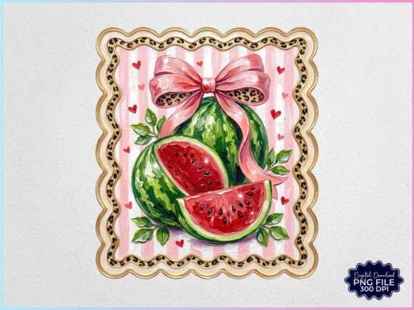Download Hand Painted Coquette Watermelon PNG - Paint Collection