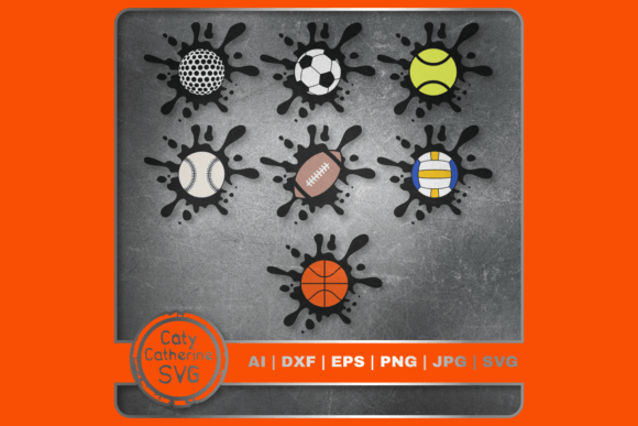 Download Ink Splat Sports Ball Bundle 7 Designs! - Design Collection