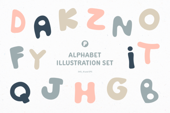 Download Fatty Abstract Alphabet Illustration Set - Abstract Collection