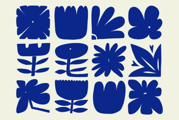 Download Bold Abstract Flower Shapes Clipart Set - Abstract Collection
