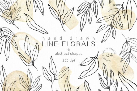 Download Line Florals and Abstract Shapes Clipart - Abstract Collection