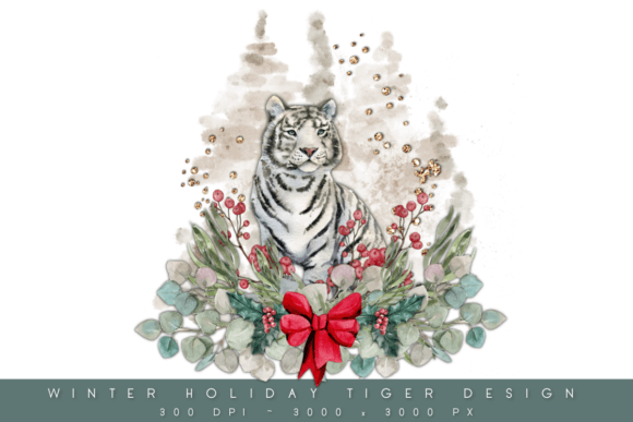 Download Winter Holiday Tiger Design - Design Collection