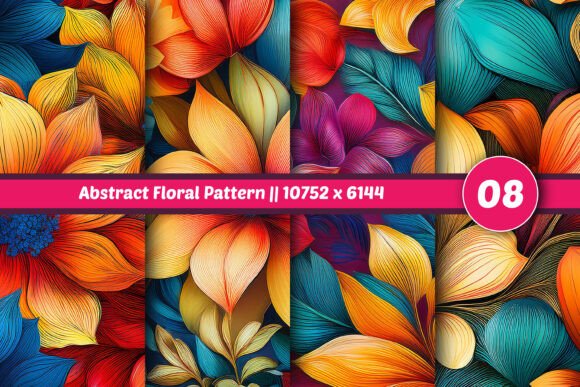 Download Abstract Floral Pattern || 08 Set - Abstract Collection
