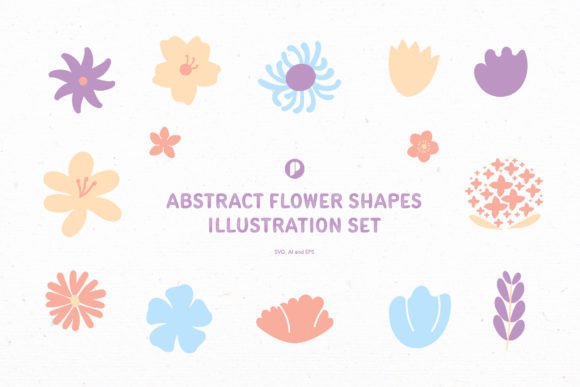 Download Abstract Flower Shapes Illustration Set - Abstract Collection