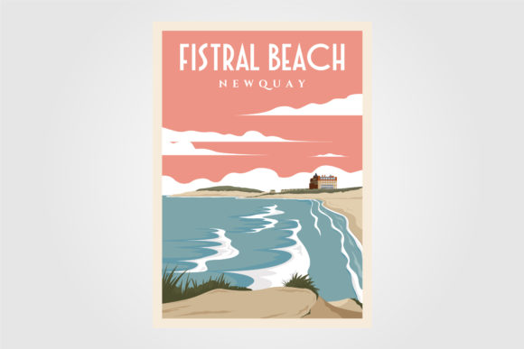 Download Fistral Beach Vintage Poster Designs - Design Collection